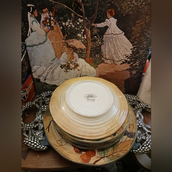 🍅🍇VTG Pamela Gladding 🍽 5 Plates 🥬🥦Tuscany Set. A NICE GIFT SET. 🎁 - Picture 10 of 11